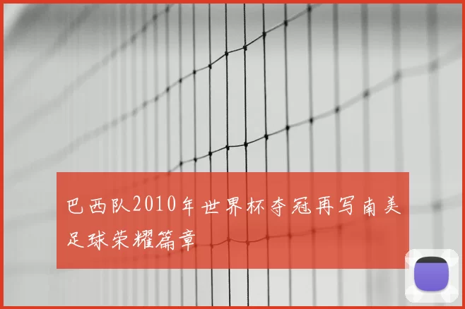 巴西队2010年世界杯夺冠再写南美足球荣耀篇章