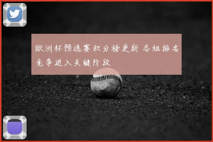 欧洲杯预选赛积分榜更新 各组排名竞争进入关键阶段